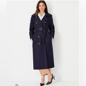 NWT Ann Taylor Navy Trench Coat XSP